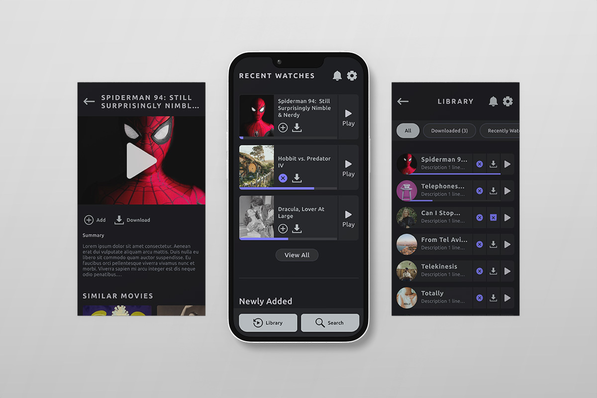 Streamline App - Video streaming platform consolidating content from multiple apps, demonstrating end-to-end UX process