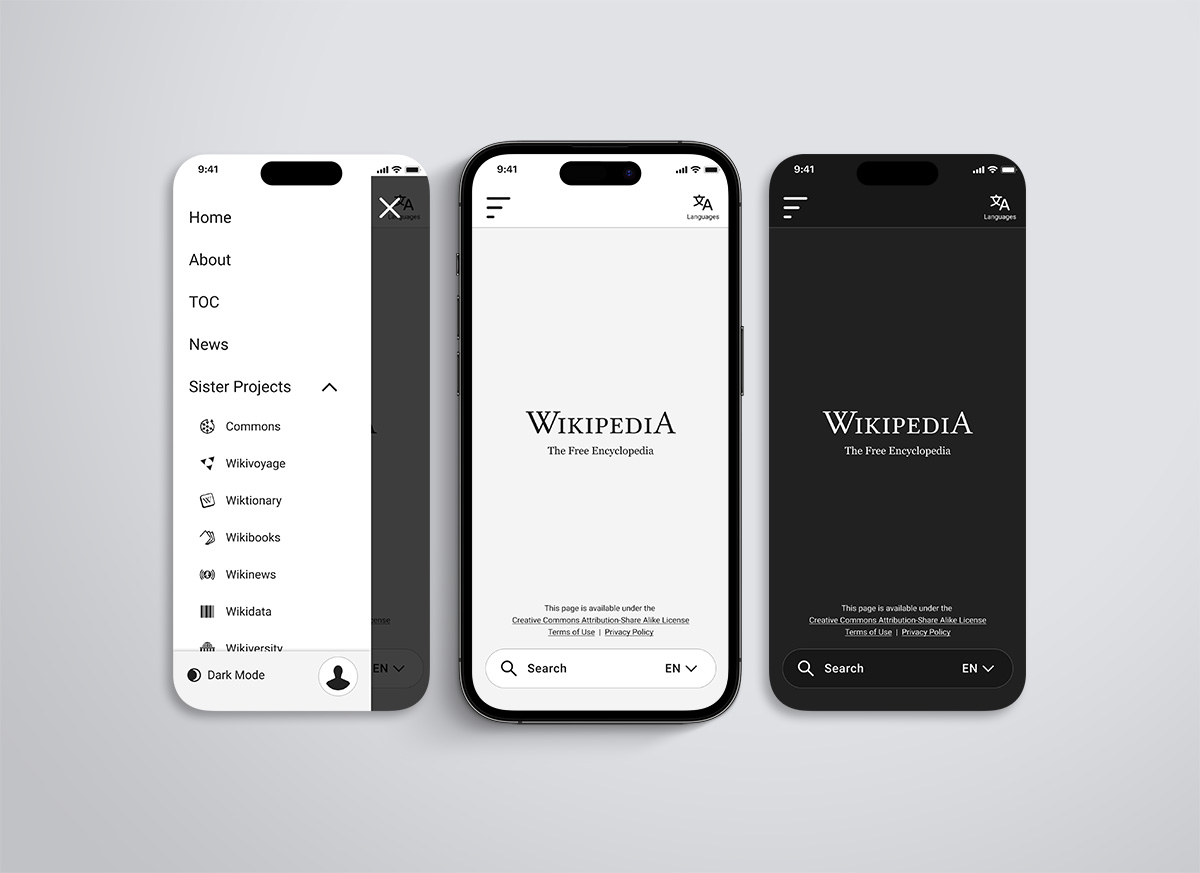 Wikipedia.org UX/UI Redesign - Self-directed mobile interface redesign emphasizing accessibility and user-centered design